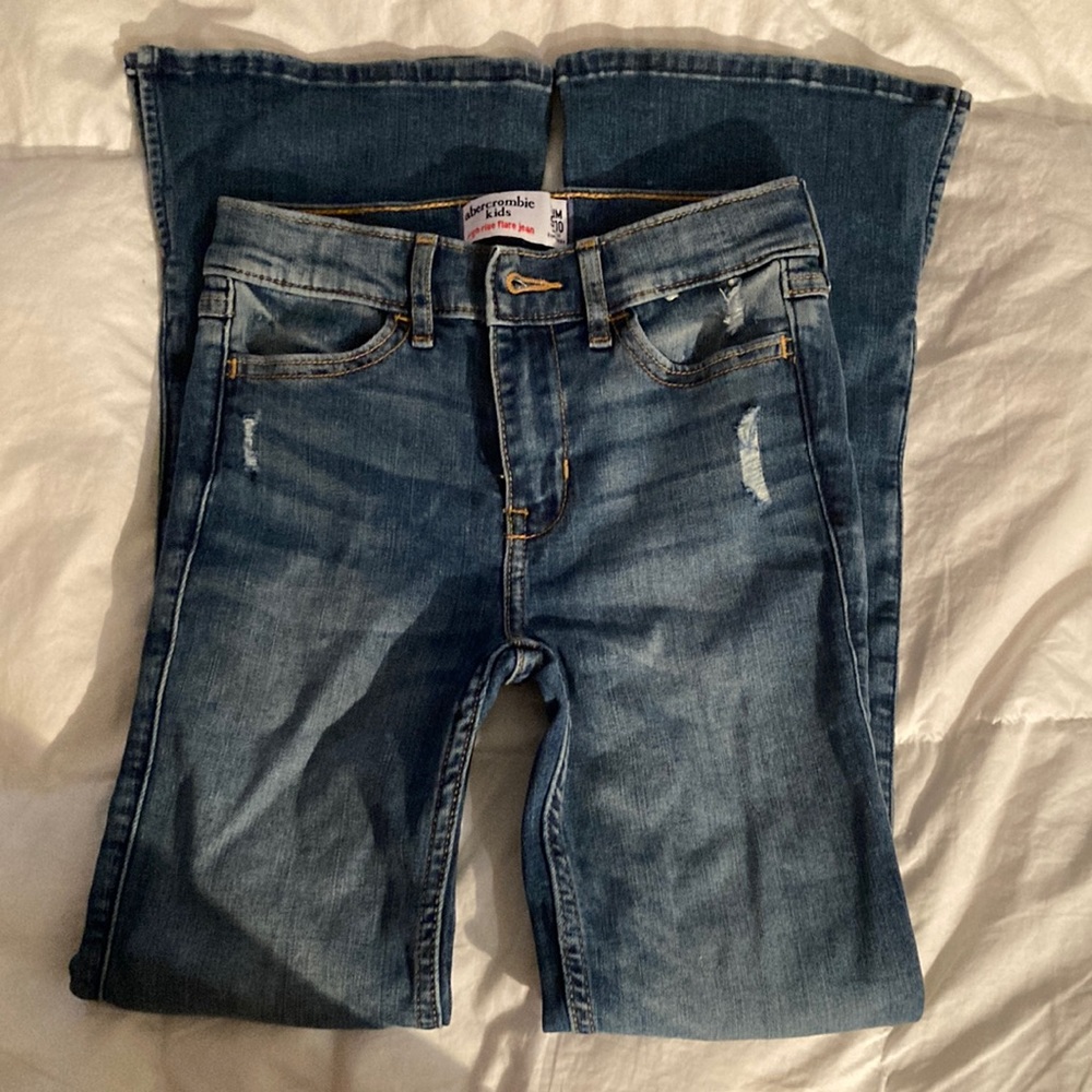 Girls New abercrombie kids high rise flare slim size 9/10 jeans
